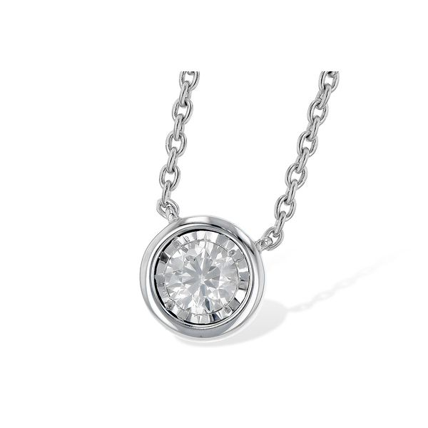 1/4ct Diamond Bezel-Set Necklace in 14k White Gold Conti Jewelers Endwell, NY