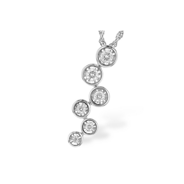 Diamond Drop Necklace in 14k White Gold Conti Jewelers Endwell, NY