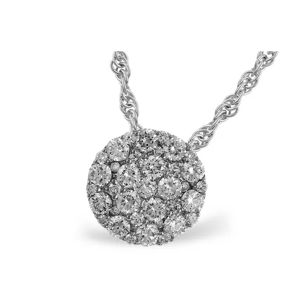 1/2ct. tw. Diamond Cluster Solitaire Necklace in 14k White Gold Conti Jewelers Endwell, NY