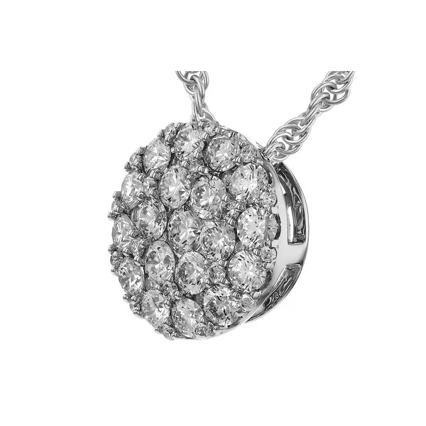 1.00ct. tw. Diamond Cluster Necklace in 14k White Gold Image 2 Conti Jewelers Endwell, NY