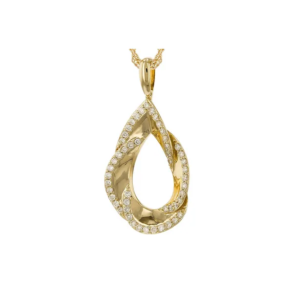 Diamond Tear Drop Pendant Necklace in 14k Yellow Gold (1/4ct. tw.) Image 2 Conti Jewelers Endwell, NY