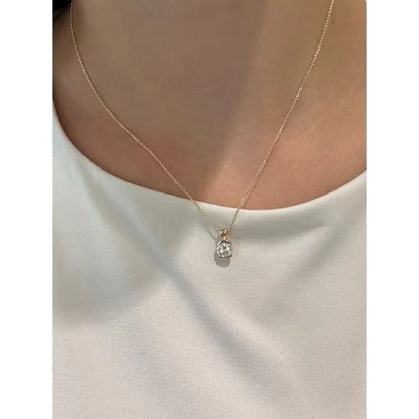 .88ct Diamond Half Bezel Necklace in 14k Yellow Gold Conti Jewelers Endwell, NY