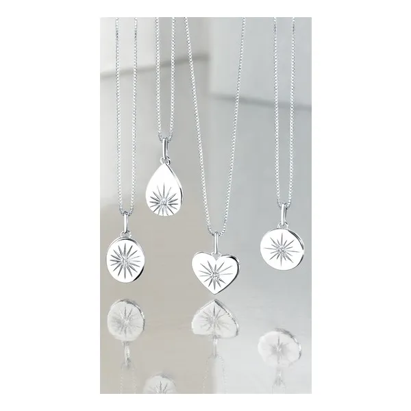 Diamond Disc Pendant Necklace in Sterling Silver Image 2 Conti Jewelers Endwell, NY