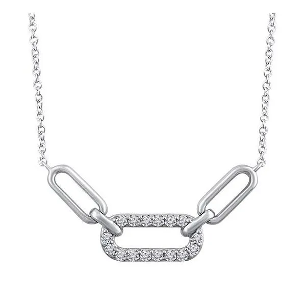 1/6 Ctw Diamond Paperclip Necklace In Sterling Silver Conti Jewelers Endwell, NY
