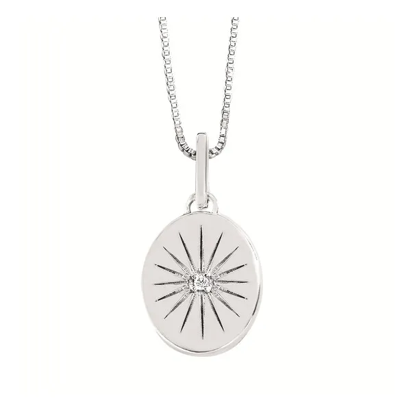 Diamond Disc Pendant Necklace in Sterling Silver Conti Jewelers Endwell, NY