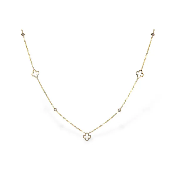 1/5th Ct. tw. Diamond Station Necklace in 14k Yellow Gold, 18