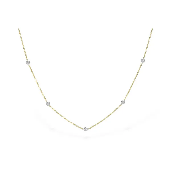 1/2 Ctw. Diamond Station Necklace in 14k Yellow & White Gold Conti Jewelers Endwell, NY