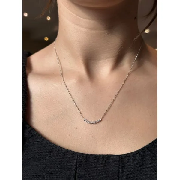 0.10 cttw. Diamond Bar Necklace in 14k White Gold Image 2 Conti Jewelers Endwell, NY