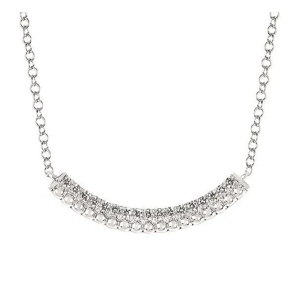 14k YG Curved Bar Pendant CTW: 0.10 Conti Jewelers Endwell, NY