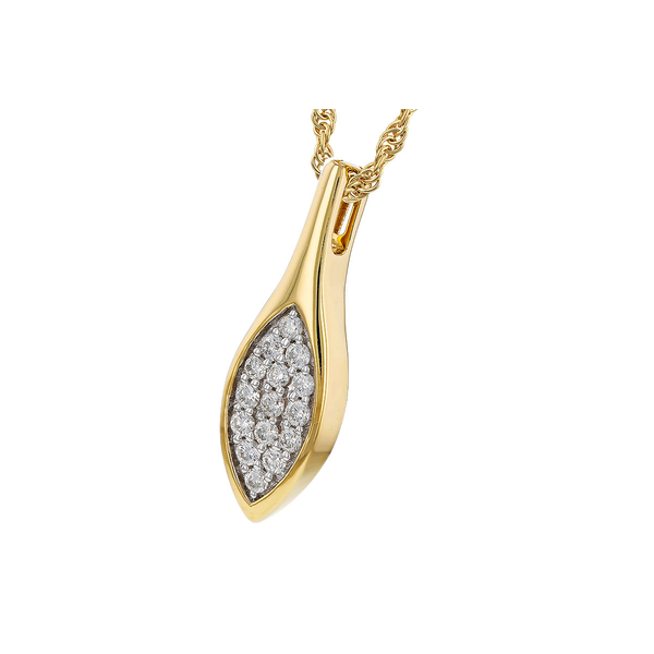 1/5ct. tw. Tapered Diamond Pendant Necklace in 14k Yellow Gold Image 2 Conti Jewelers Endwell, NY