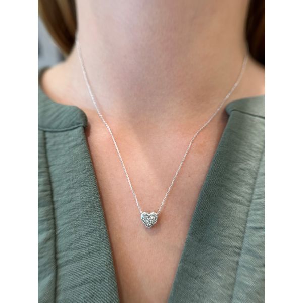 SS 0.16cttw Dia Cluster Heart Necklace Image 2 Conti Jewelers Endwell, NY