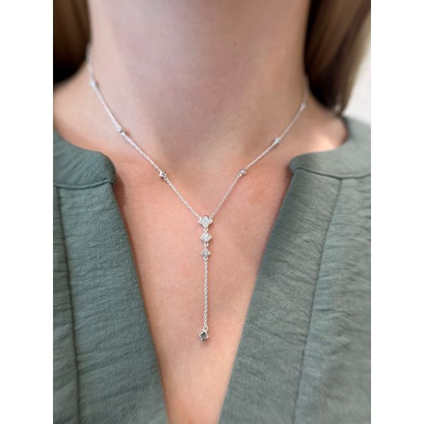 SS 0.12cttw Dia Drop Necklace Image 2 Conti Jewelers Endwell, NY