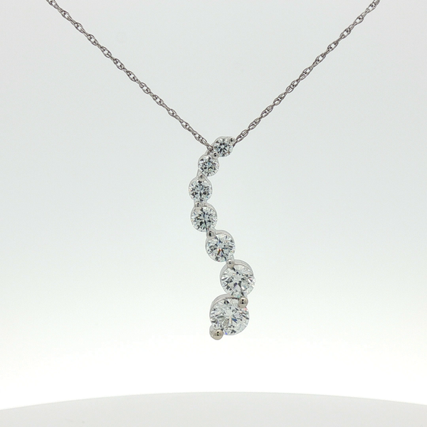 2.0 Ctw. Lab-Grown Diamond Journey Pendant Necklace in 14k White Gold Conti Jewelers Endwell, NY