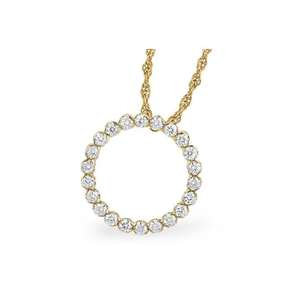 .50ct tw. Diamond Circle Pendant Necklace in 14k Yellow Gold Conti Jewelers Endwell, NY