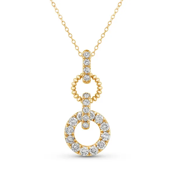 14k Yellow Gold 1/2cttw Diamond Two Circle Necklace Conti Jewelers Endwell, NY