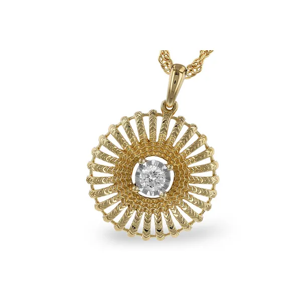 Illusion Sun Necklace in 14k Yellow Gold Conti Jewelers Endwell, NY