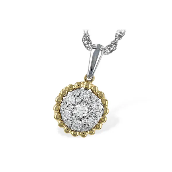 14k White and Yellow Gold .33cttw Diamond Cluster Pendant Conti Jewelers Endwell, NY
