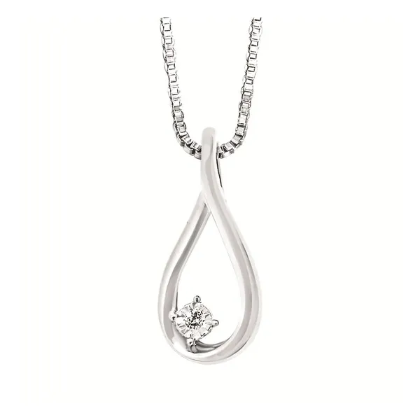 .01 Ctw. Diamond Teardrop Pendant Necklace In Sterling Silver Conti Jewelers Endwell, NY