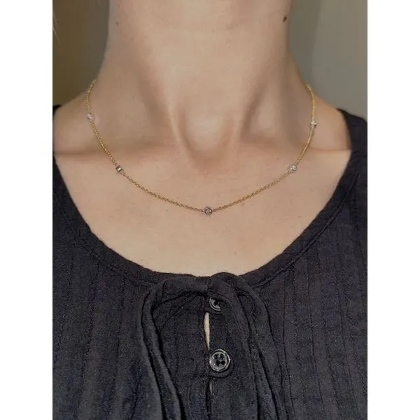 1/4ct. tw. Diamond Station Necklace in 14k Gold Image 2 Conti Jewelers Endwell, NY