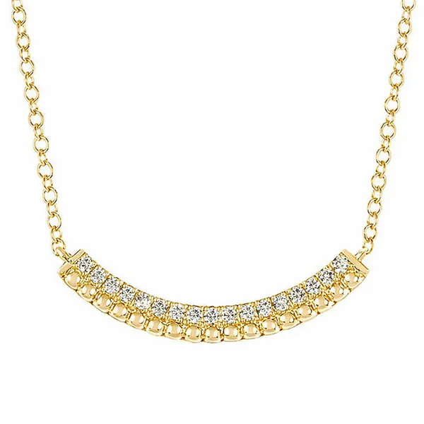 1/10th Ctw. Curved Bar Pendant Necklace in 14k Yellow Gold Conti Jewelers Endwell, NY