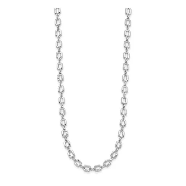 Square Link Necklace in Sterling Silver Image 2 Conti Jewelers Endwell, NY