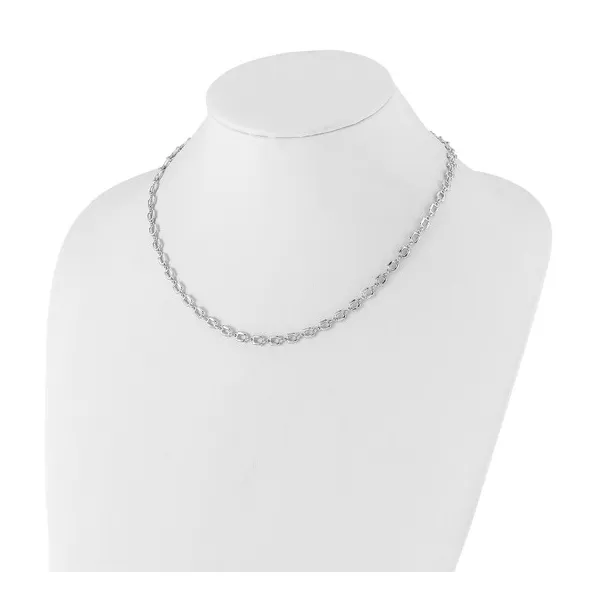 Square Link Necklace in Sterling Silver Image 3 Conti Jewelers Endwell, NY