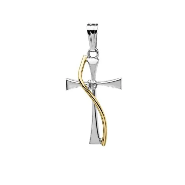 .02 ct. Diamond Cross Necklace in 14k Gold Conti Jewelers Endwell, NY