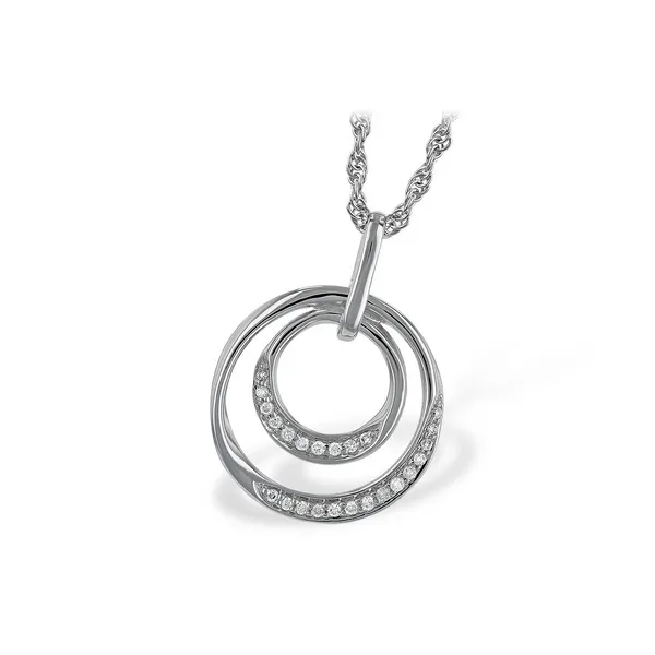 1/10th ct. tw. Diamond Circle Necklace in 14k White Gold Conti Jewelers Endwell, NY