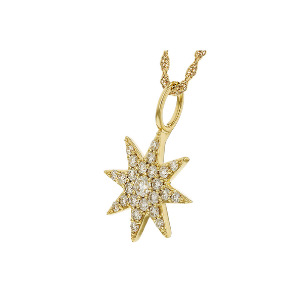 1/2ct. tw. Diamond Eight Point Star Necklace in 14k Yellow Gold Image 2 Conti Jewelers Endwell, NY