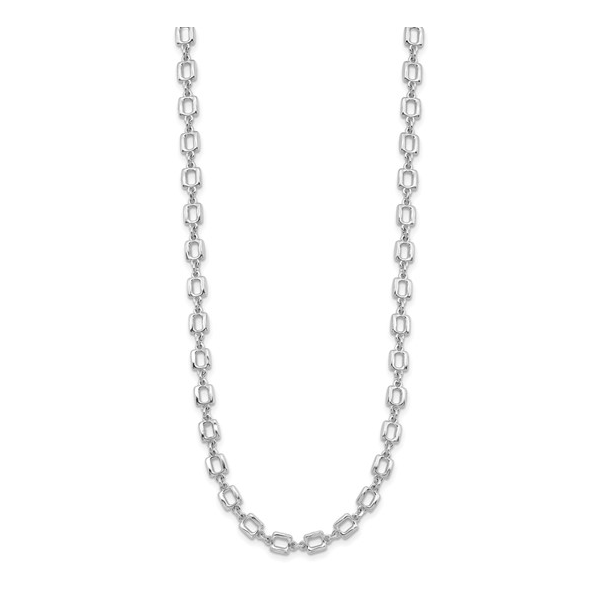 Square Link Necklace in Sterling Silver Image 2 Conti Jewelers Endwell, NY