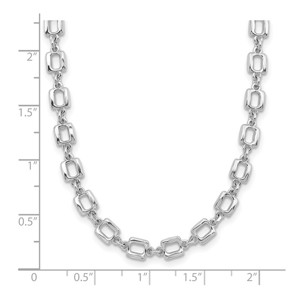 Square Link Necklace in Sterling Silver Image 5 Conti Jewelers Endwell, NY