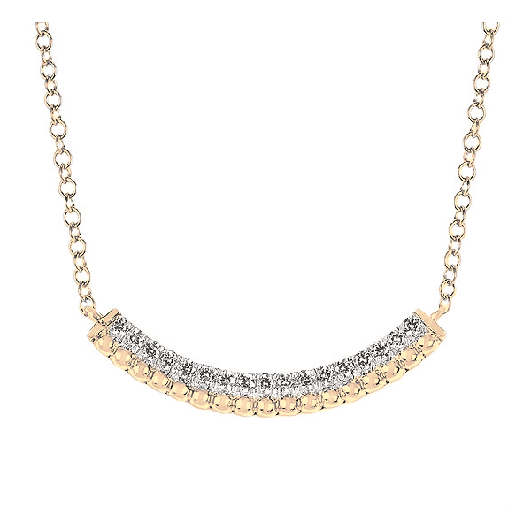 1/10th Ctw. Curved Bar Pendant Necklace in 14k Yellow Gold Conti Jewelers Endwell, NY