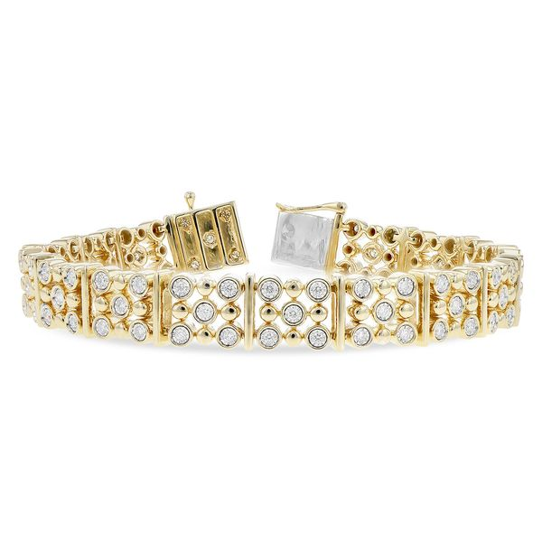 1ct tw. Diamond Triple-Row Bezel Set Tennis Bracelet in 14k Yellow Gold Conti Jewelers Endwell, NY