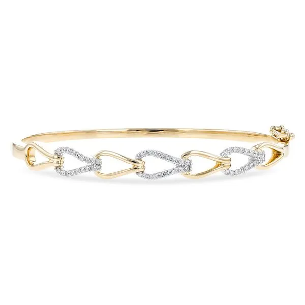 2/5ct tw Diamond Horseshoe Link Bangle Bracelet in 14k Gold Conti Jewelers Endwell, NY