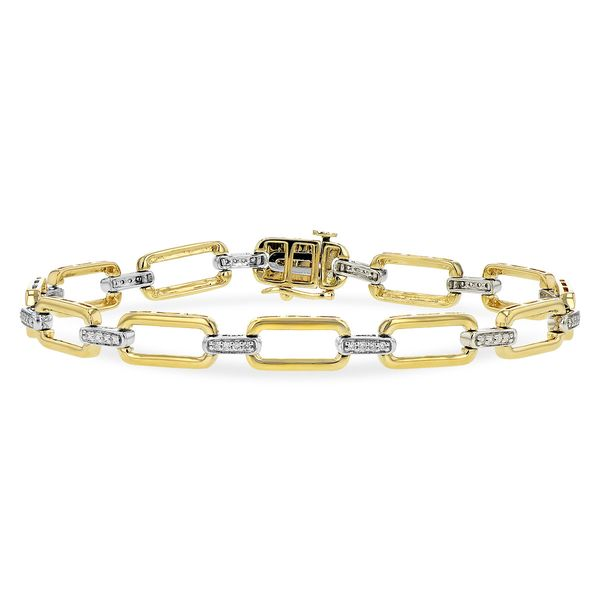 1/4ct tw Diamond Chain Link Bracelet in 14k Yellow Gold Conti Jewelers Endwell, NY