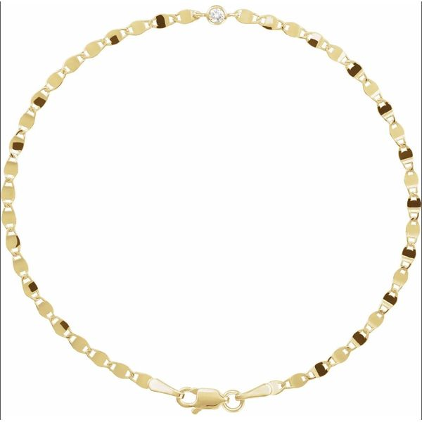 14K Yellow .06 CT Natural Diamond Bezel-Set Link Bracelet Conti Jewelers Endwell, NY