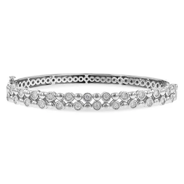 1/2ct tw. Diamond Champagne Bubbles Bangle Bracelet in 14k White Gold Conti Jewelers Endwell, NY