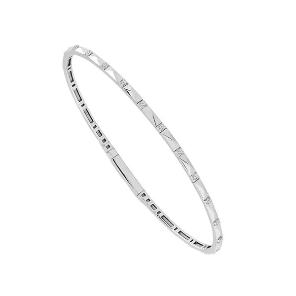 0.16 ct tw Diamond Bangle in 14k White Gold Conti Jewelers Endwell, NY