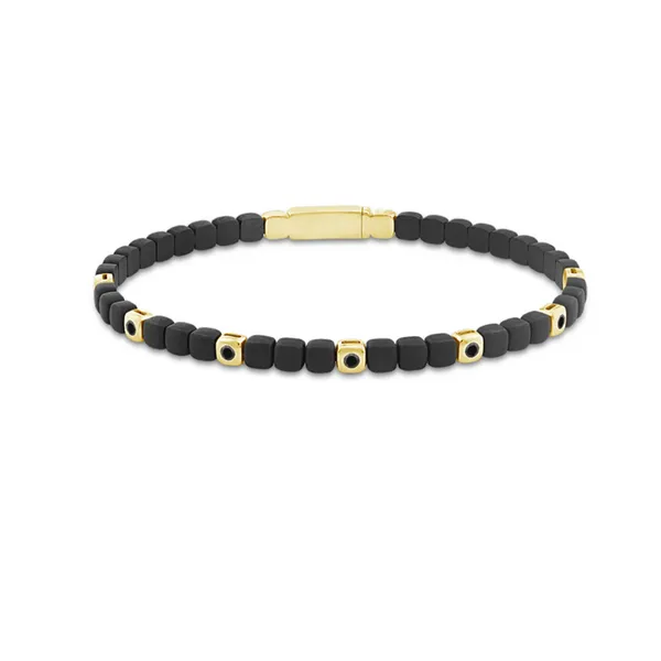 14k YG & Black Titanium Bracelet w/ 0.25cttw Black Diamonds Conti Jewelers Endwell, NY