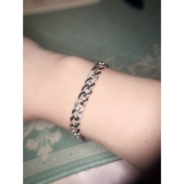 SS 0.25cttw Dia Cuban Link Bracelet Image 2 Conti Jewelers Endwell, NY