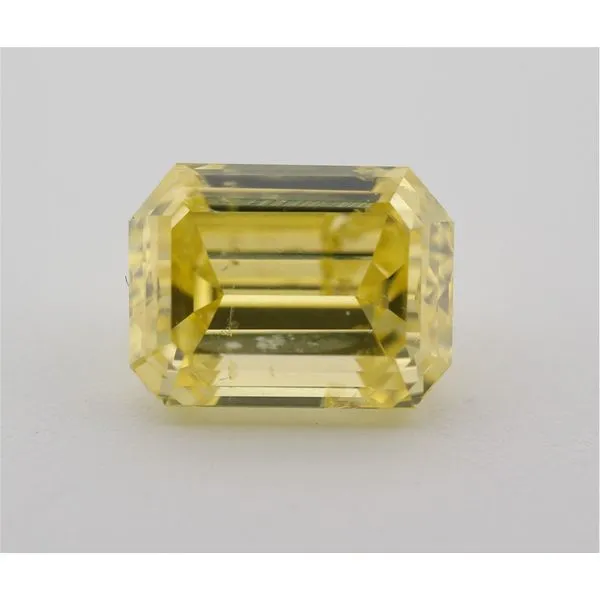 0.90CT Emerald Cut Natual Treated Vivid Yellow Daimond Conti Jewelers Endwell, NY