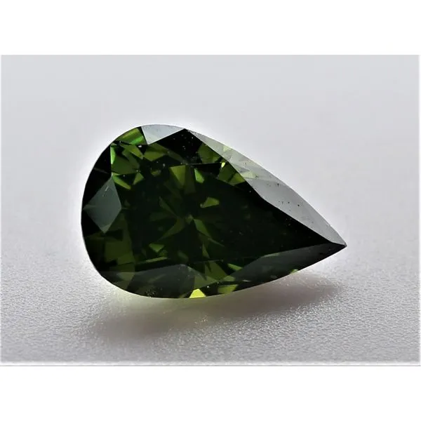 1.22CT Pear Shaped Natural Treated Fancy Vivid Green Diamond Conti Jewelers Endwell, NY