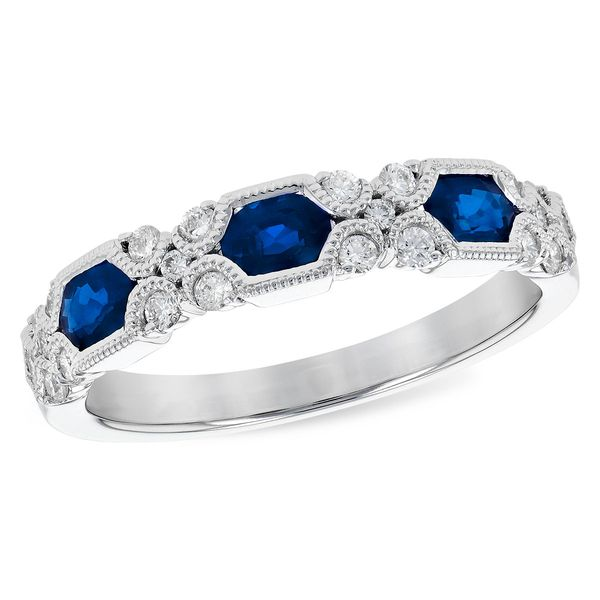 1ct tw. Blue Sapphire & Diamond Ring in 14k White Gold Conti Jewelers Endwell, NY