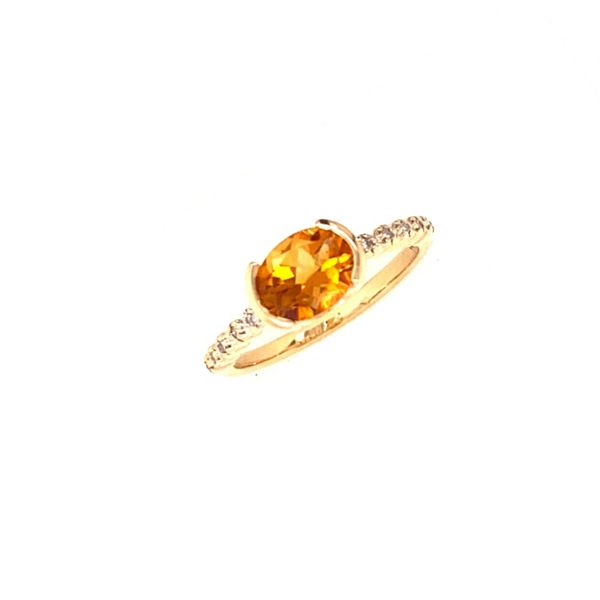 Bezel Set Citrine Solitaire Ring in 14k Yellow Gold Conti Jewelers Endwell, NY