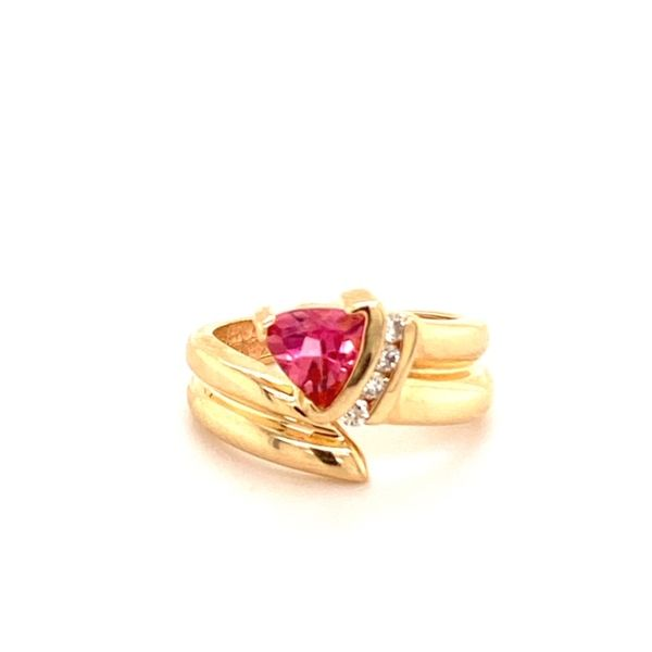 Trillion Cut Pink Tourmaline & Diamond Cocktail Ring Image 2 Conti Jewelers Endwell, NY