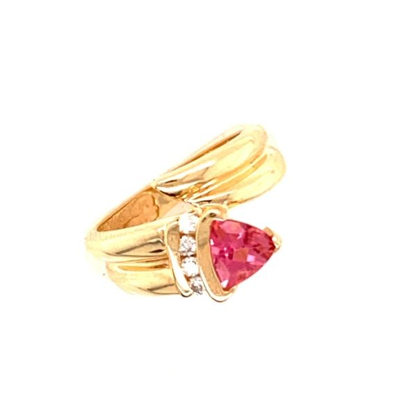 Trillion Cut Pink Tourmaline & Diamond Cocktail Ring Conti Jewelers Endwell, NY