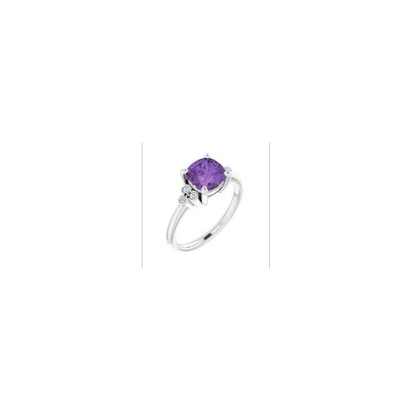 14K White Amethyst & 1/6cttw Diamond Ring Conti Jewelers Endwell, NY