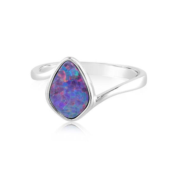 Sterling Silver Australian Red Opal Ring Conti Jewelers Endwell, NY