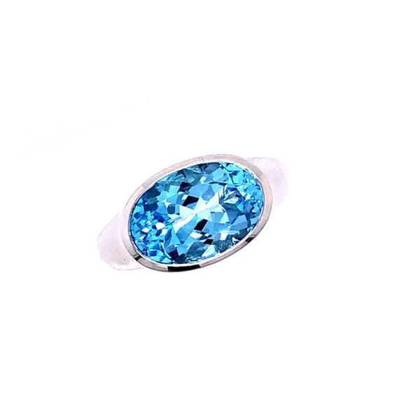 Oval Cut Blue Topaz Ring in Sterling Silver Conti Jewelers Endwell, NY