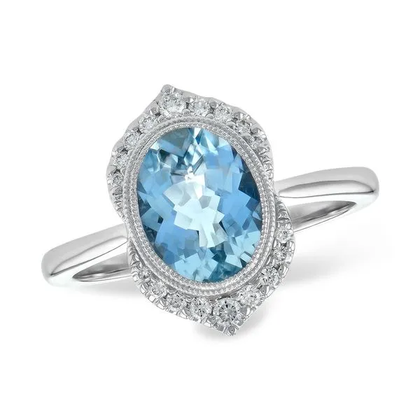 1.56ct Aquamarine & .14cttw Diamond Fashion Ring in 14k White Gold Conti Jewelers Endwell, NY